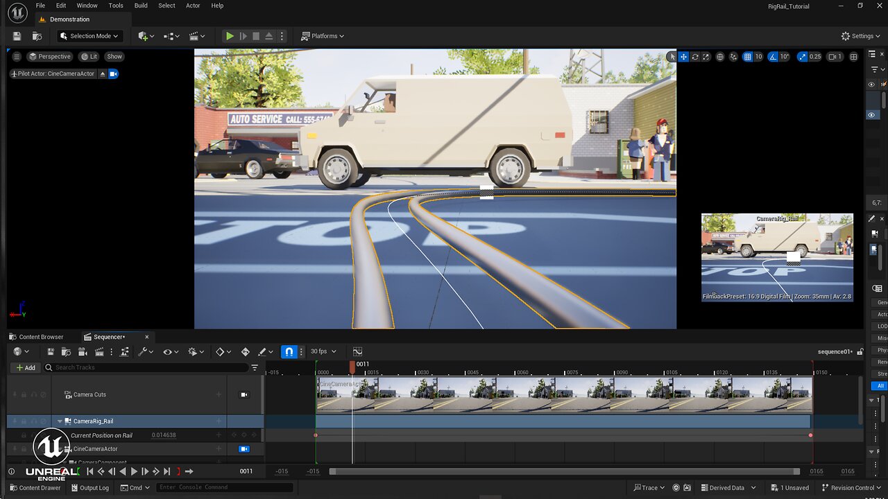 How to use the camera rig rail in Unreal Engine 5.4 | Tutorial #cinematics