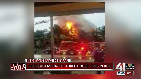 Kansas City, Kansas fire spreads to three homes, displacing residents