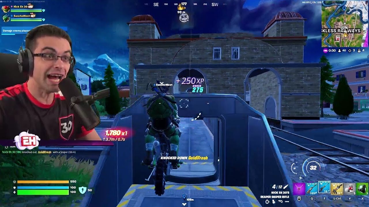 Nick Eh 30 LOVES The New Train System In Fortnite Chapter 5!