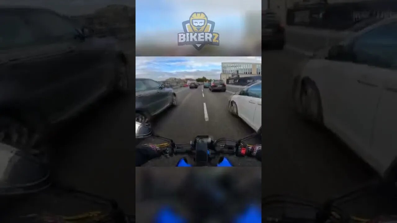 good reaction on the biker's part.