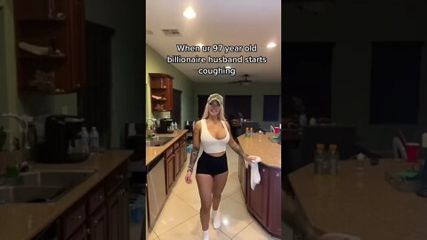 Woman waits for her old husband to die for the money.