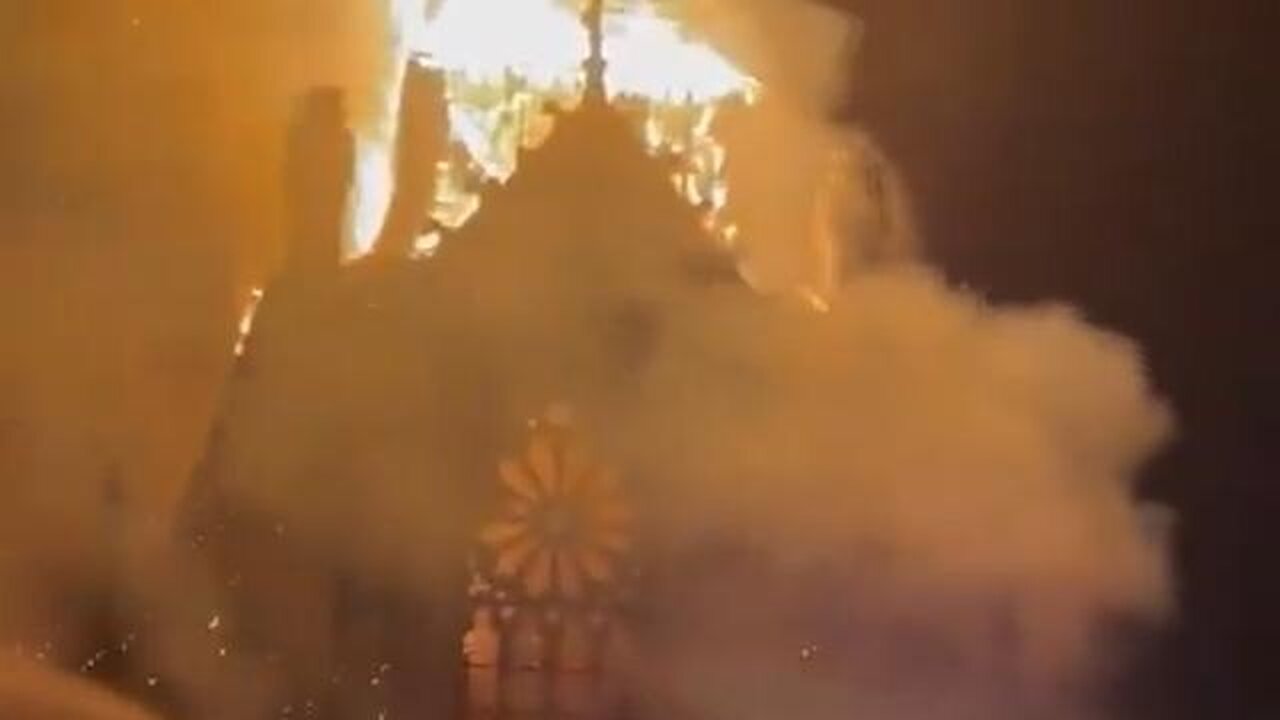 Yet another church in France is in flames. This one is from 1854 and survived two world wars