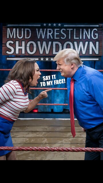 SAY IT TO MY FACE! - Kamala Harris vs Donald Trump Mud Wrestling Match! #TrumpVsHarris