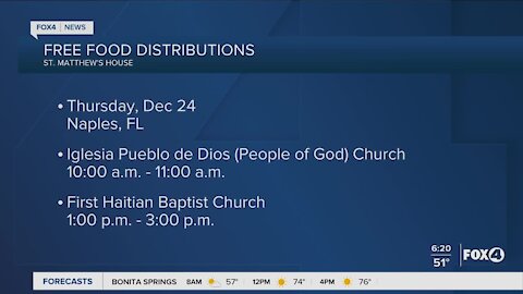 Free food distributions in Southwest Florida