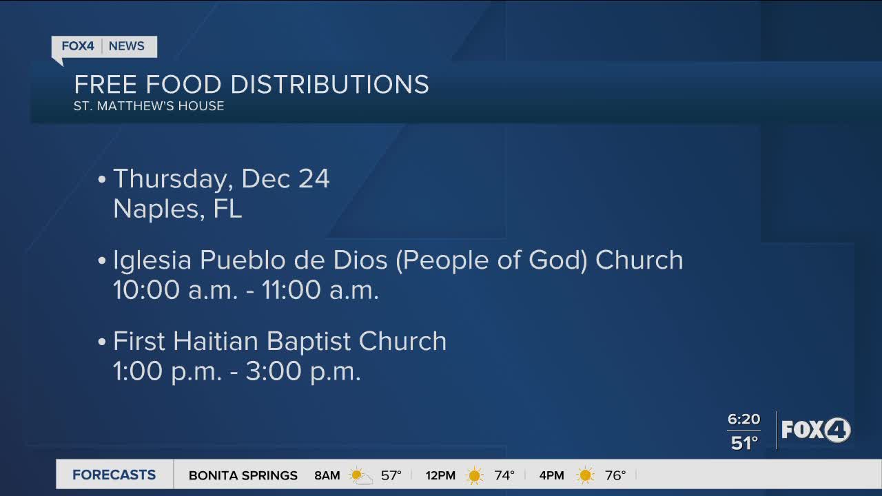 Free food distributions in Southwest Florida