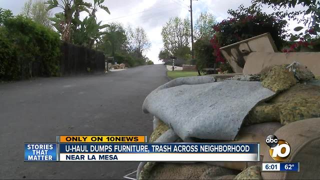 Speeding U-Haul truck leaves trail of furniture, trash