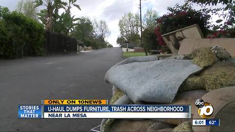 Speeding U-Haul truck leaves trail of furniture, trash