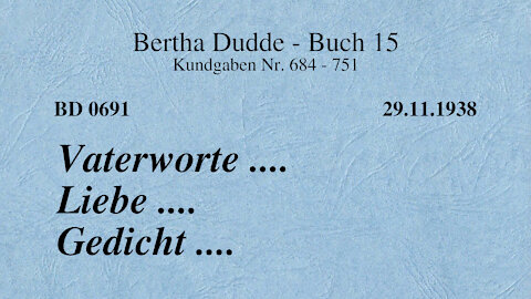 BD 0691 - VATERWORTE .... LIEBE .... GEDICHT ....