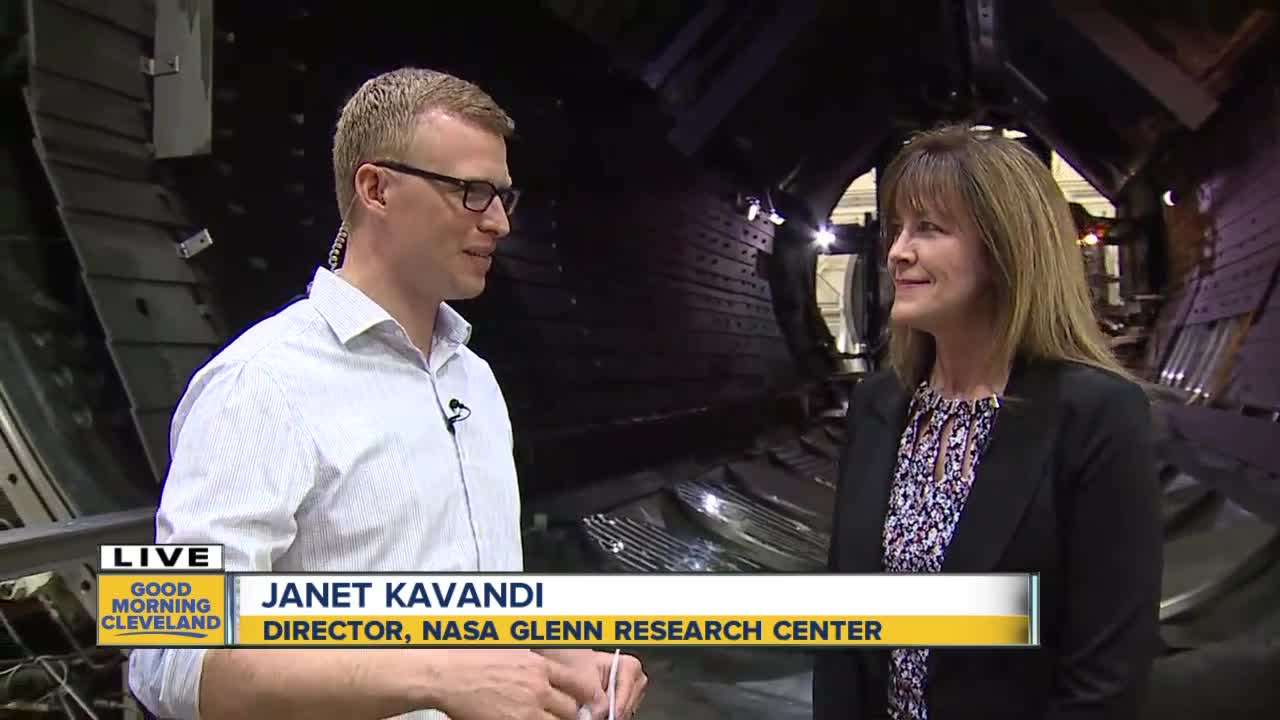 Trent speaks to NASA Glenn Research Center Director Janet Kavandi