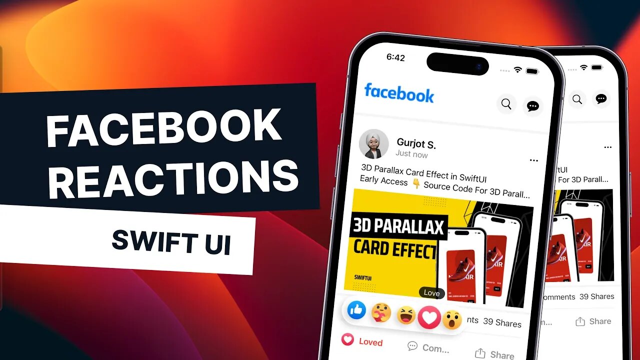 Facebook Post Reactions in SwiftUI ~ Swiftui Tutorial