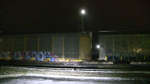 Westbound Manifest Train CN 8844 & CN 3861 Engines In Ontario