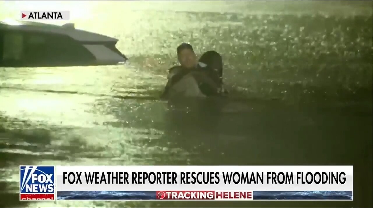 Fox News Reporter Rescues Woman From Car During Hurricane Helene