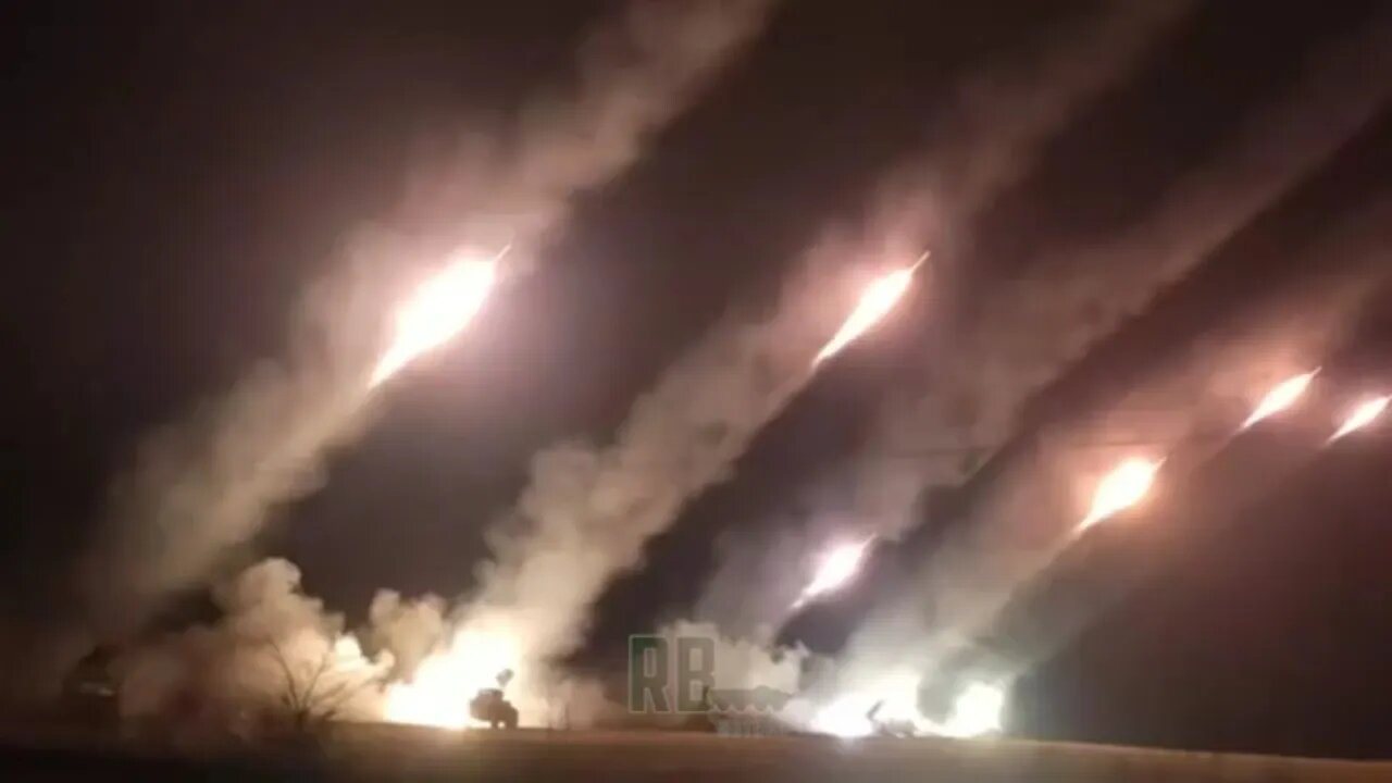 Group 🅾️ lauching Mlrs at Ukrainian militants near Kremennaya