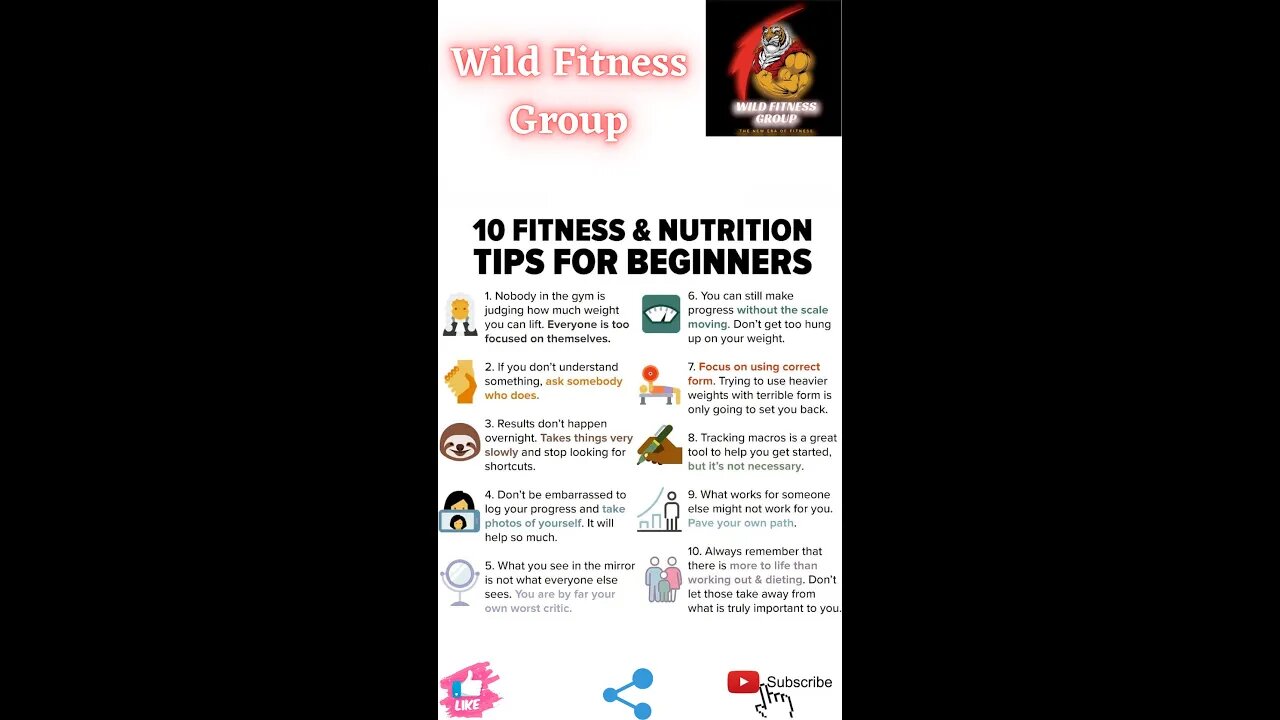 🔥10 fitness and nutrition tips for beginners🔥#fitness🔥#wildfitnessgroup🔥#shorts🔥