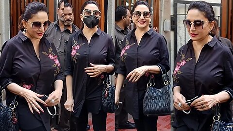 Baapre!! Soo Kadak Yaar 😲😱 Madhuri Dixit Huge Figure Transformation Full Visible In Black Shirt