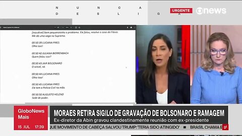 CLIMA DE VELÓRIO! Moça da Globo passa mal ao admitir que áudio vazado inocenta Bolsonaro!