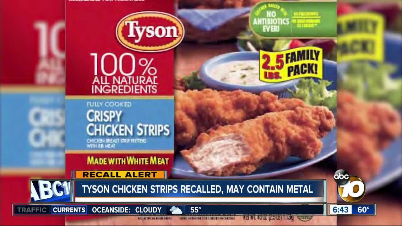 Tyson Chicken Strips Recalled, May Contain Metal