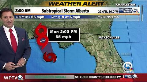 8 a.m. advisory: Alberto churns toward Florida Panhandle with 65 mph winds