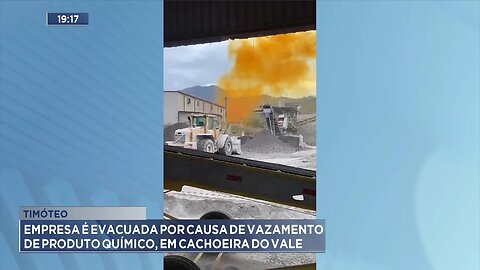 Timóteo: Empresa é evacuada por causa de vazamento de produto químico, em Cachoeira do Vale.