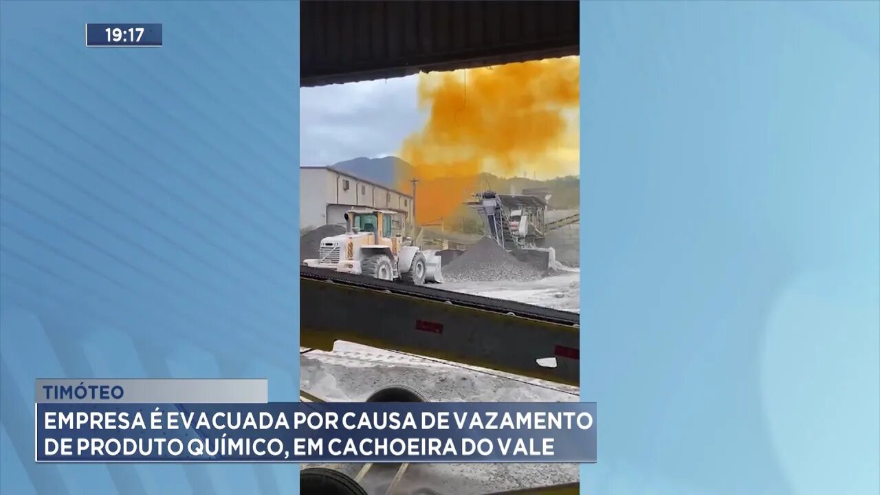 Timóteo: Empresa é evacuada por causa de vazamento de produto químico, em Cachoeira do Vale.