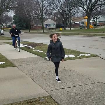 Funny Grandpa Chases Grandkids on His Bike