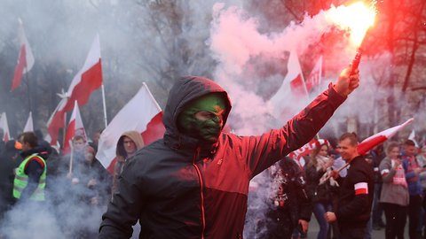 While Macron Rebuked Nationalism, Nationalists Marched In Poland