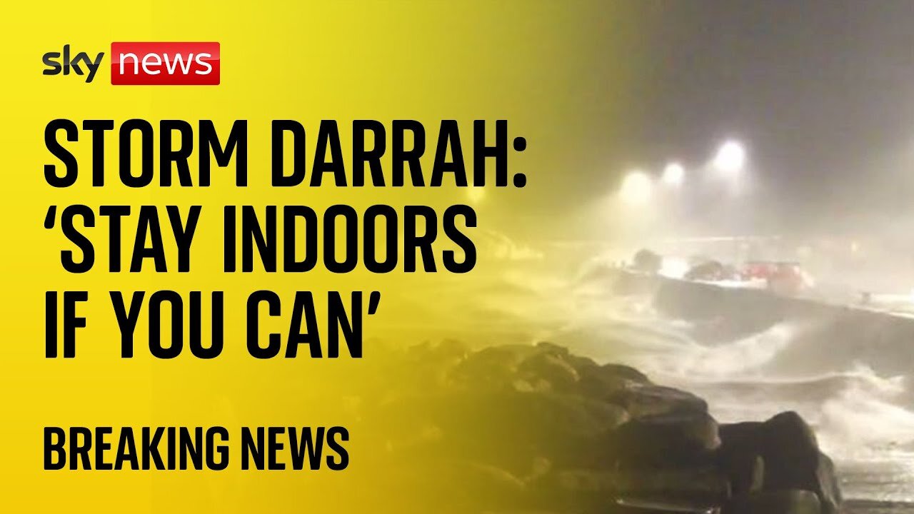 Millions urged to stay inside as Storm Darragh hits UK and Ireland