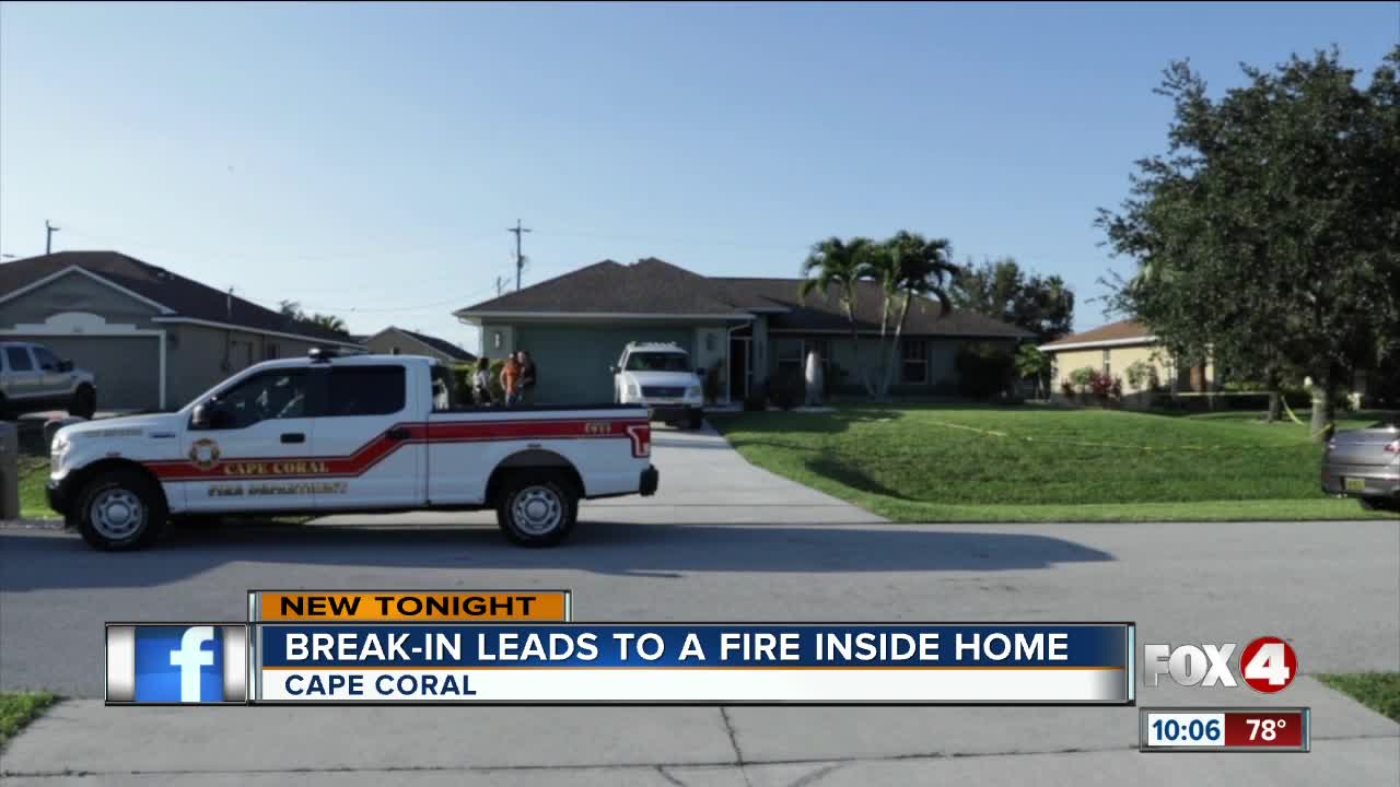 Break-in leads to a fire inside home