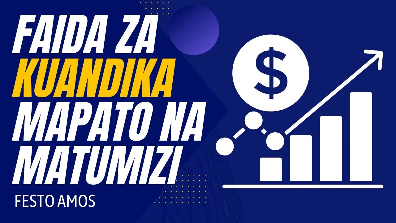 FAIDA ZA KUANDIKA MAPATO NA MATUMIZI | Festo Amos