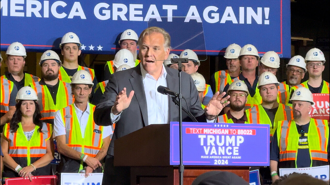 Senate Candidate Mike Rogers Speaks at Trump Event in Potterville, Michigan