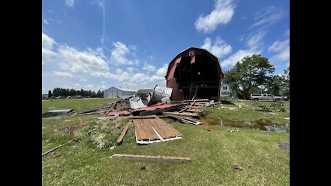 Storm rips through home in Lenawee Co., trapping one man in home leading to rescue by a familiar face