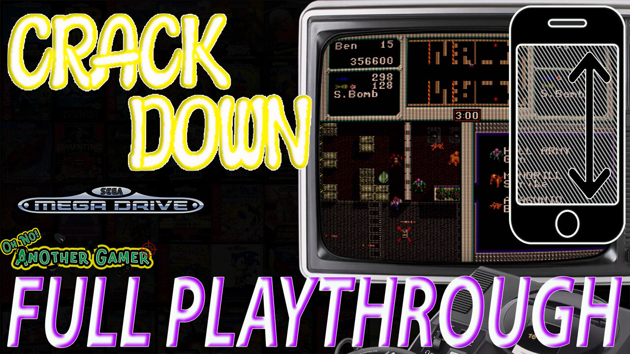 Crack Down (1990) [Sega Mega Drive aka Genesis] 🎮🔥 Intro + Gameplay (full playthrough) [Vertical]