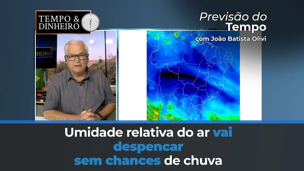 Previsão mostra que umidade relativa do ar vai despencar sem chances de chuva no médio prazo