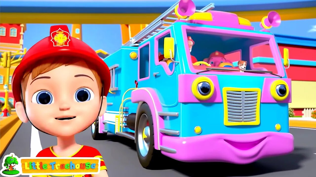 Wheels on The Firetruck + More Nursery Rhymes & Cartoon Videos by Little Treehouse