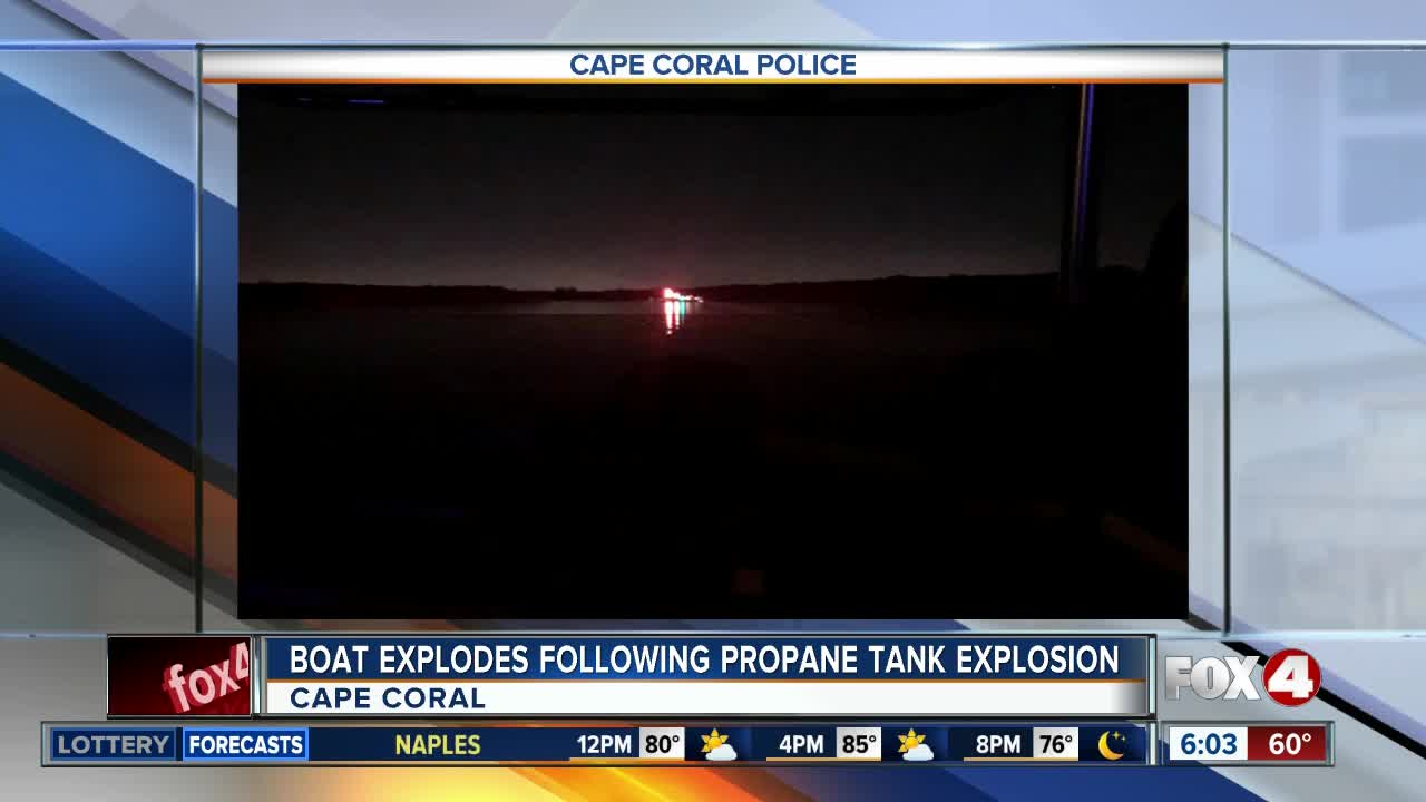 Boat damaged in propane tank explosion in Cape Coral