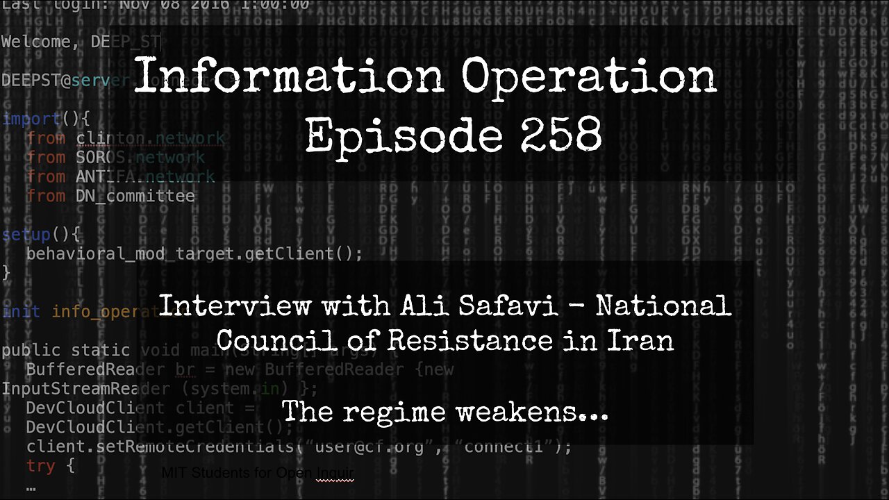 LIVE 7pm EST: IO 258 - Ali Safavi - National Council Of Resistance Of Iran - The Regime Weakens