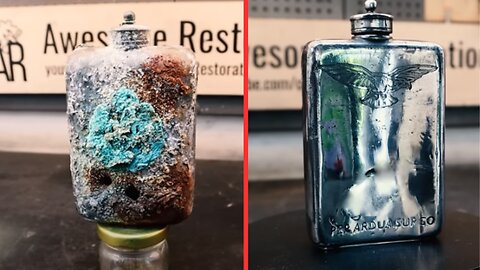 EXTREMELY Rare Whiskey Hip Flask Restoration - RAF World War II