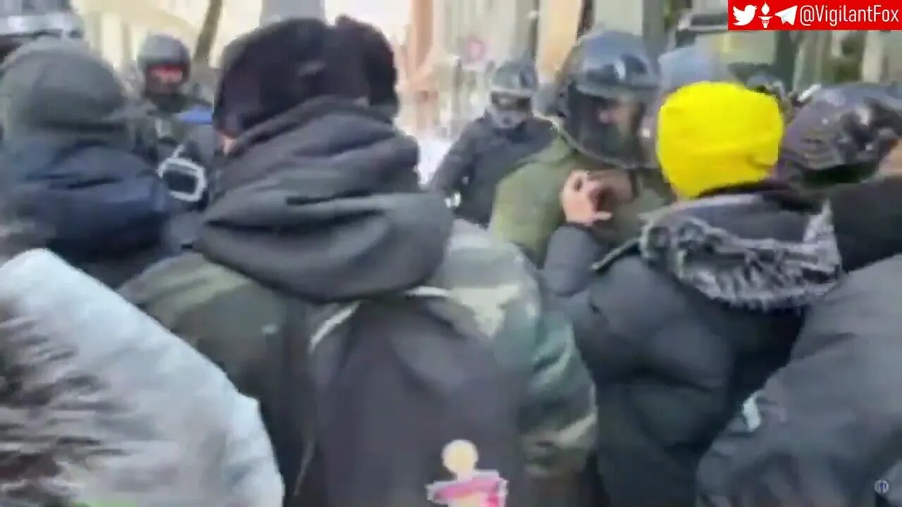 Freedom Convoy 2022 (Canada) - Feb 19, 2022, Police Pepper Spraying Protestors