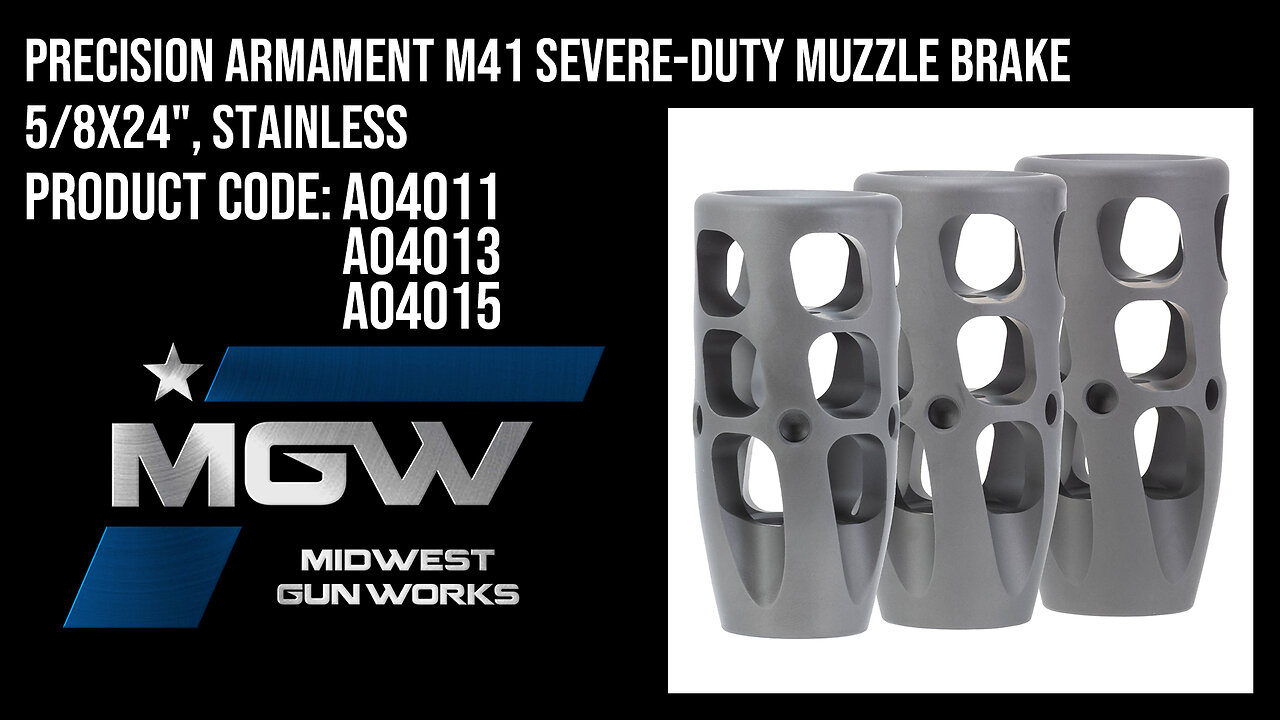 Precision Armament M41 Severe-Duty Stainless Muzzle Brakes