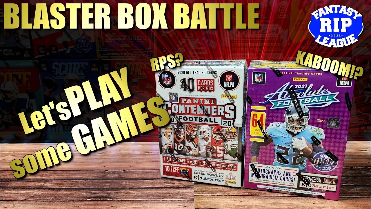 BLASTER BOX BATTLE | Playing Fantasy Football with Trading Cards - 2020 Contenders vs 2021 Absolute