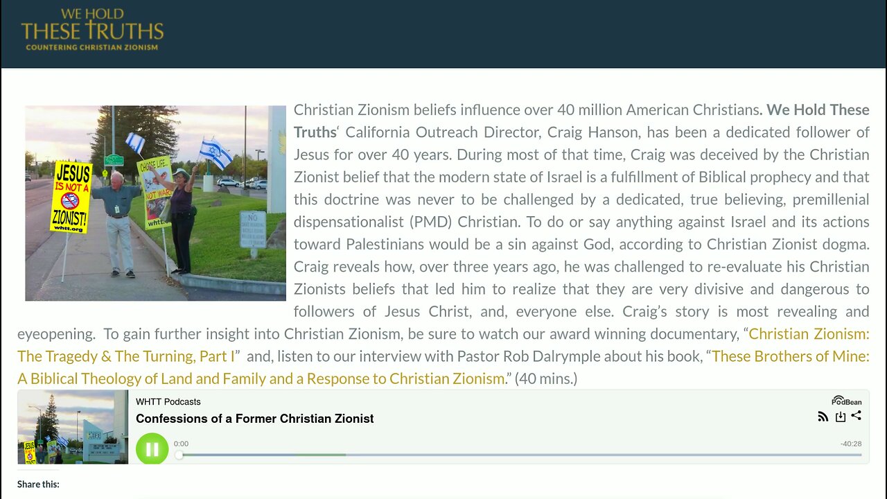 confessions of a former christian zionist