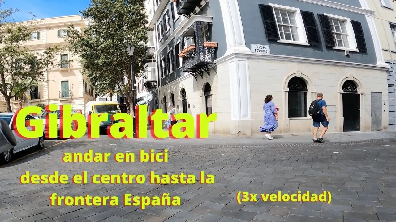 Andar en Bici desde el centro de Gibraltar a la frontera España