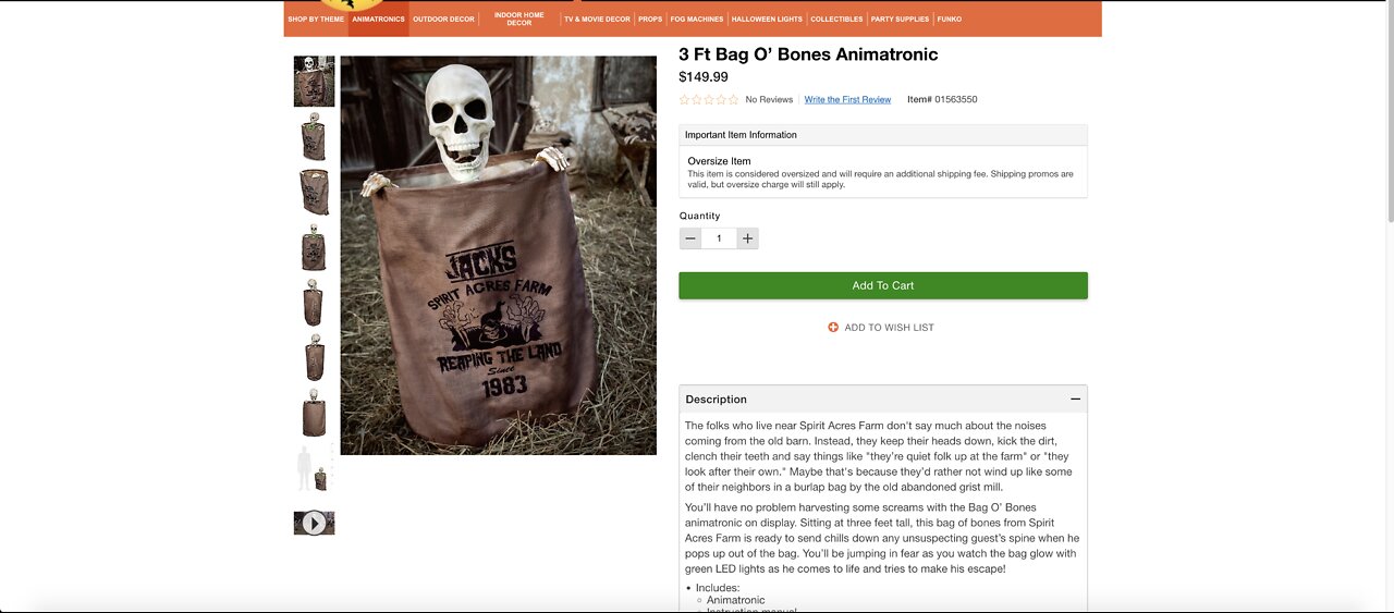 🎃SPIRIT HALLOWEEN 2022 sneak peek BAG O' BONES!!💀