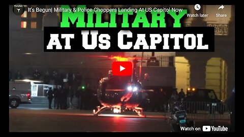 Military & Police Choppers Landing At US Capitol