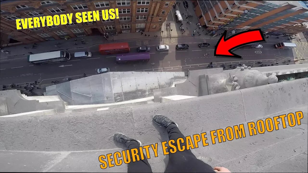 SECURITY ESCAPE FROM ROOFTOP SECURITY!