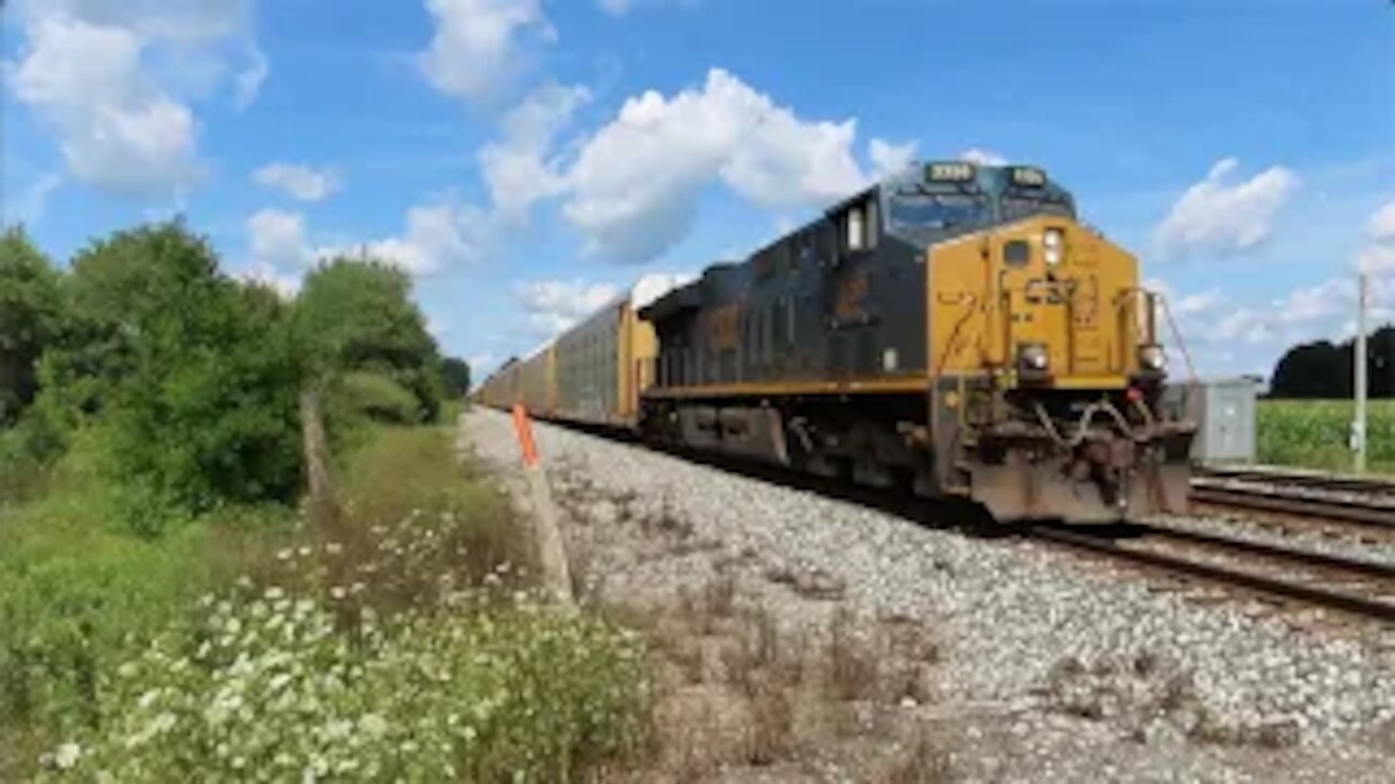 CSX Q214 Autorack Train from Sterling, Ohio August 14, 2021