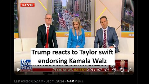 Trump reacts to Taylor swift endorsing Kamala