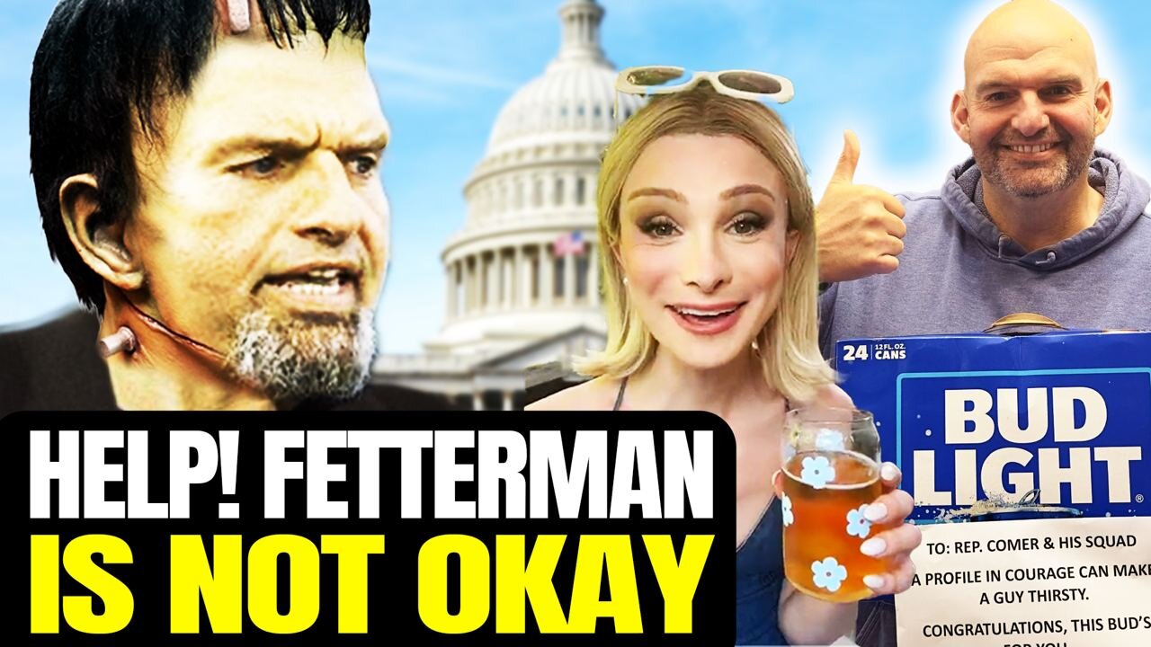 You Ok, John? Fetterman Wanders Senate With Case Of BUD LIGHT, Wears FACE Of Fellow Senator | Help?