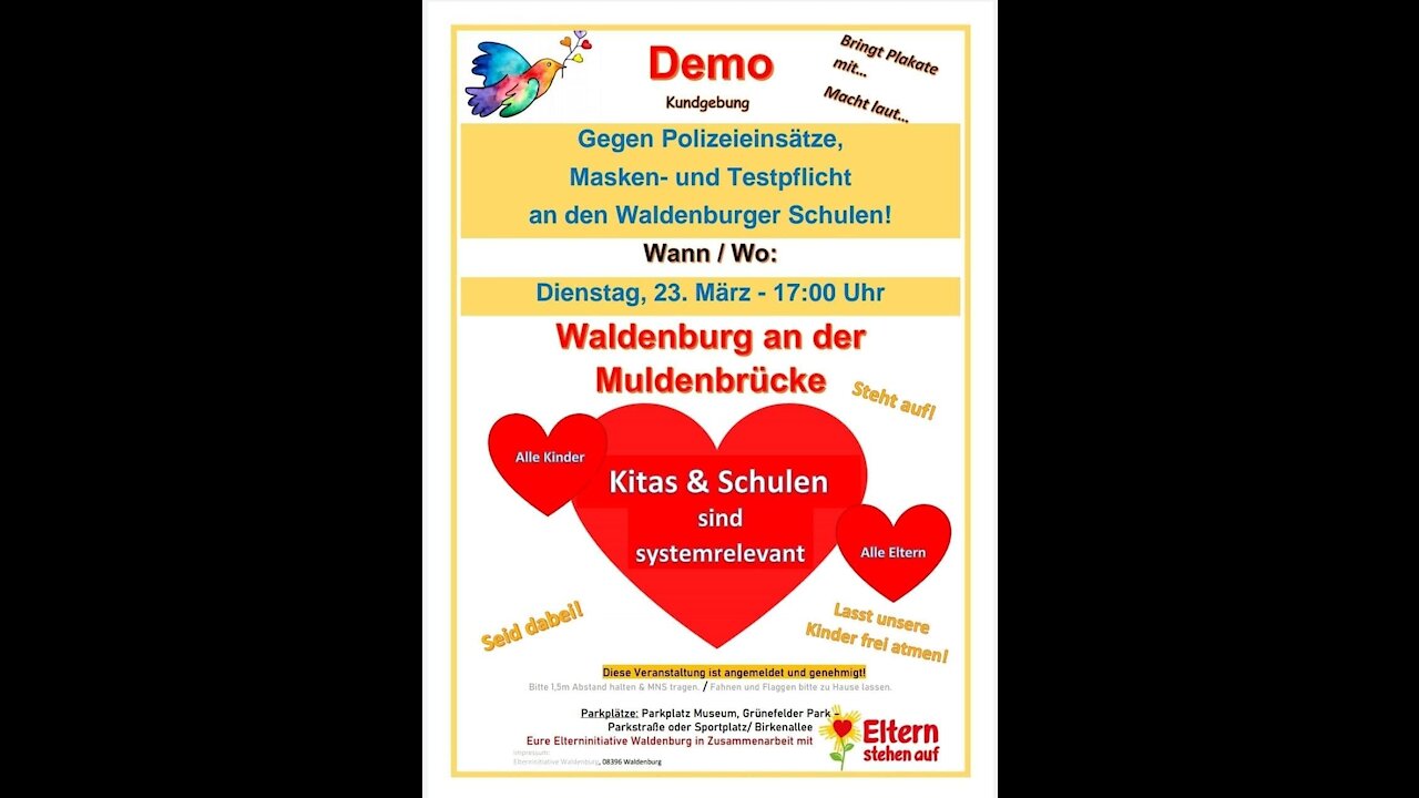 23.03.21 Demo gegen Polizeieinsätze, Masken- und Testplicht an den Waldenburger Schulen!