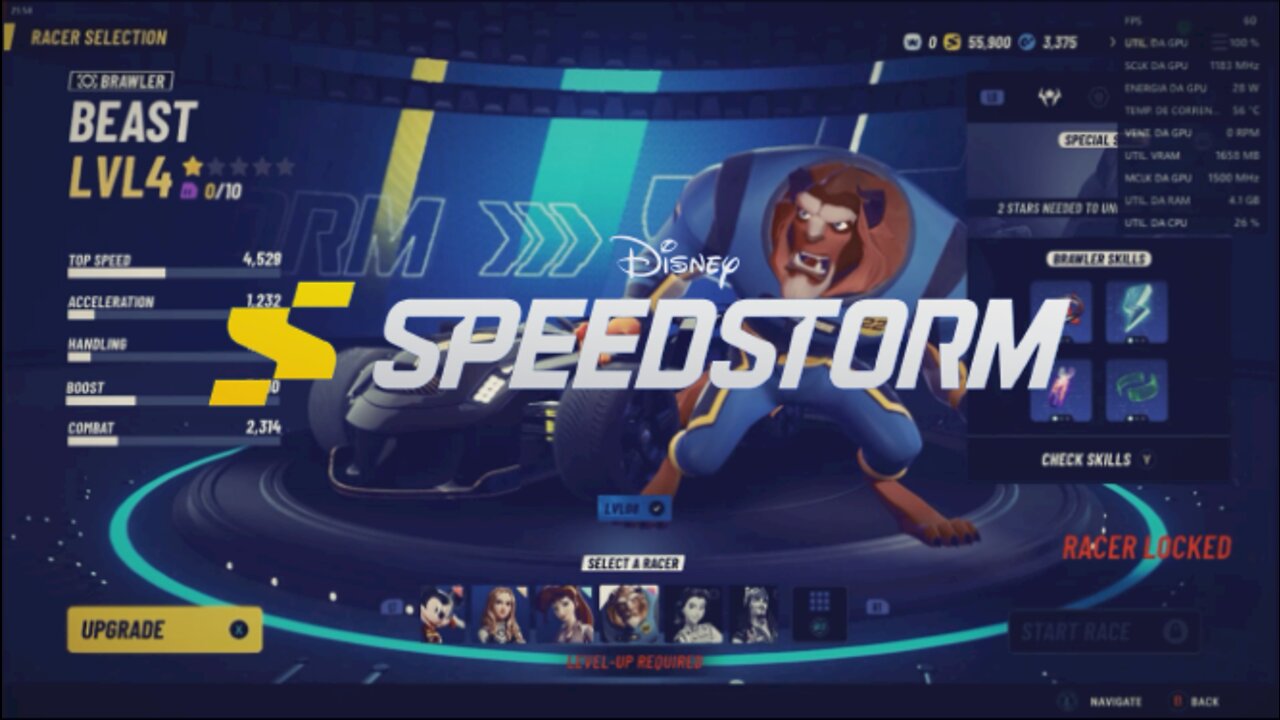 Disney Speedstorm Closed Beta_Frame Rate Test(controle xbox360 com fio,RX550 2GB,Corei3 550)gameplay